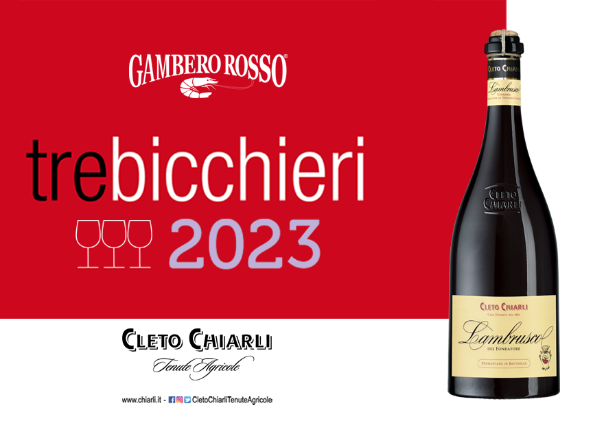 Tre Bicchieri® al Lambrusco di Sorbara del Fondatore 2021 e 5 Grappoli per il Lambrusco di Sorbara Vecchia Modena 2021