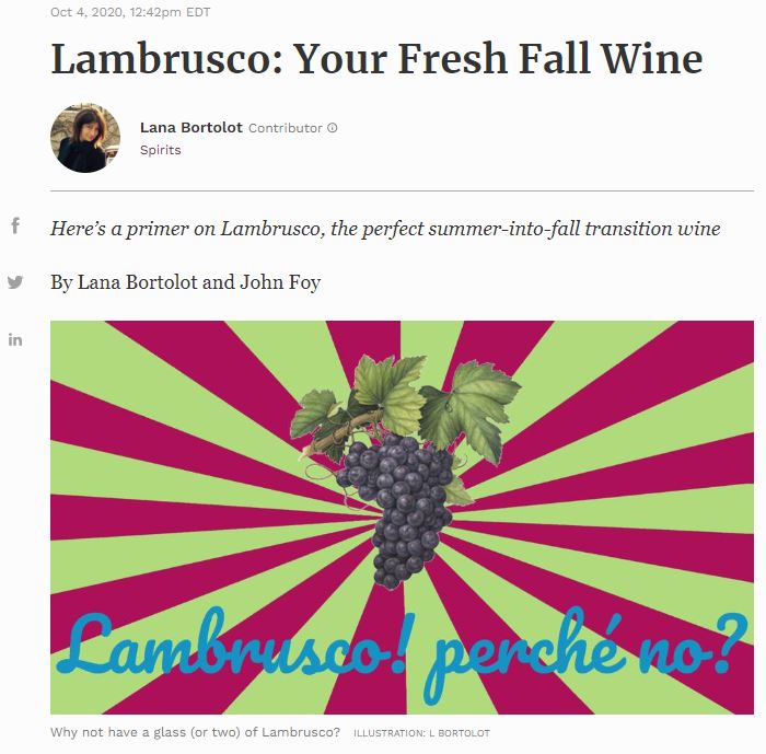 Lambrusco: your fresh fall wine