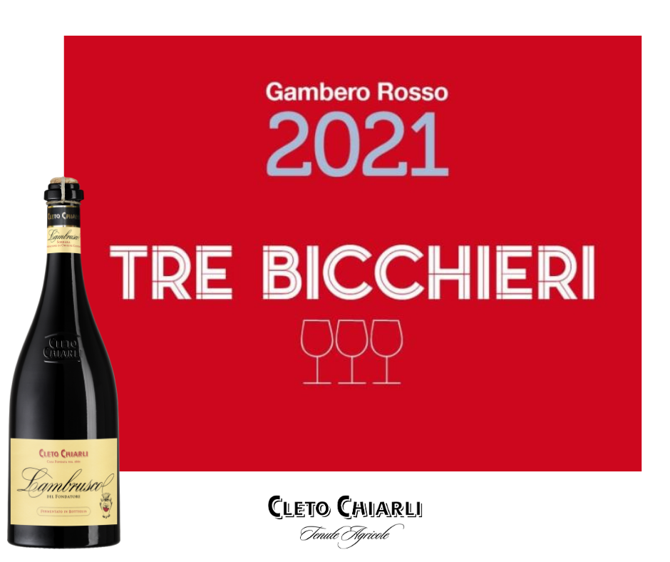 Tre Bicchieri 2021 a Lambrusco del Fondatore Cleto Chiarli