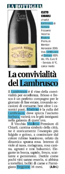 La convivialità del lambrusco